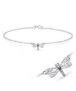 Marvelous Dragonfly Silver Bracelet BRS-696